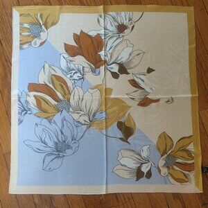 NWT Wensli Silk Scarf Blooming Flowers Print Floral Leaves